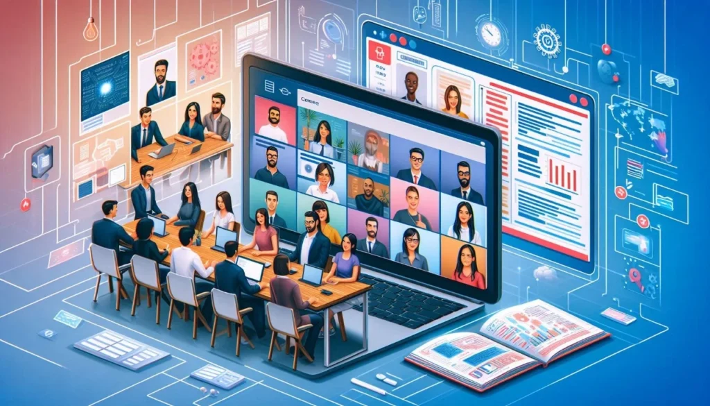 List of digital marketing skills such as SEO, content marketing, and social media management on a computer screen