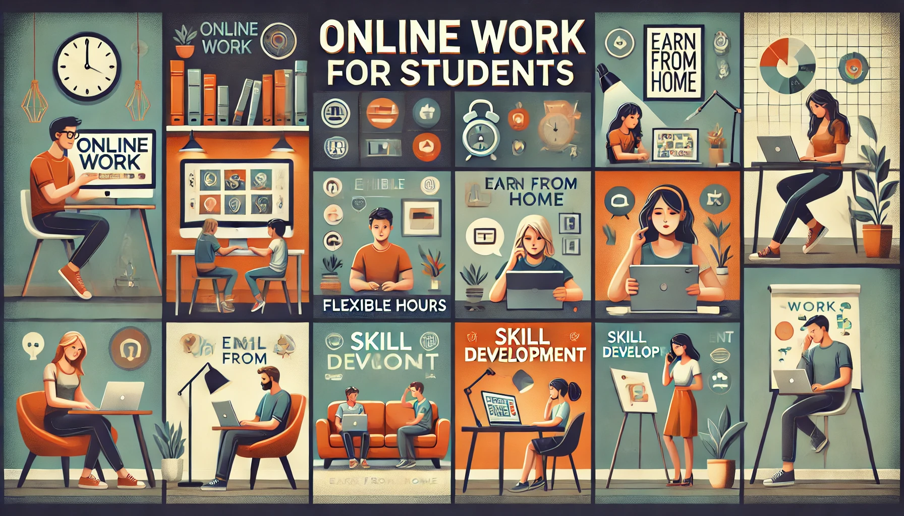 Student doing online work for students, building skills and experience remotely.