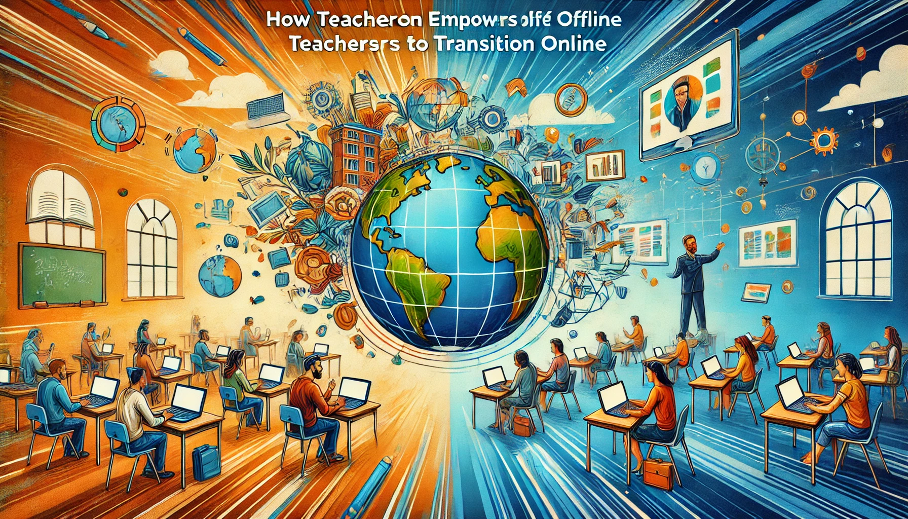 Transition from offline to online teaching with traditional tools and digital platforms