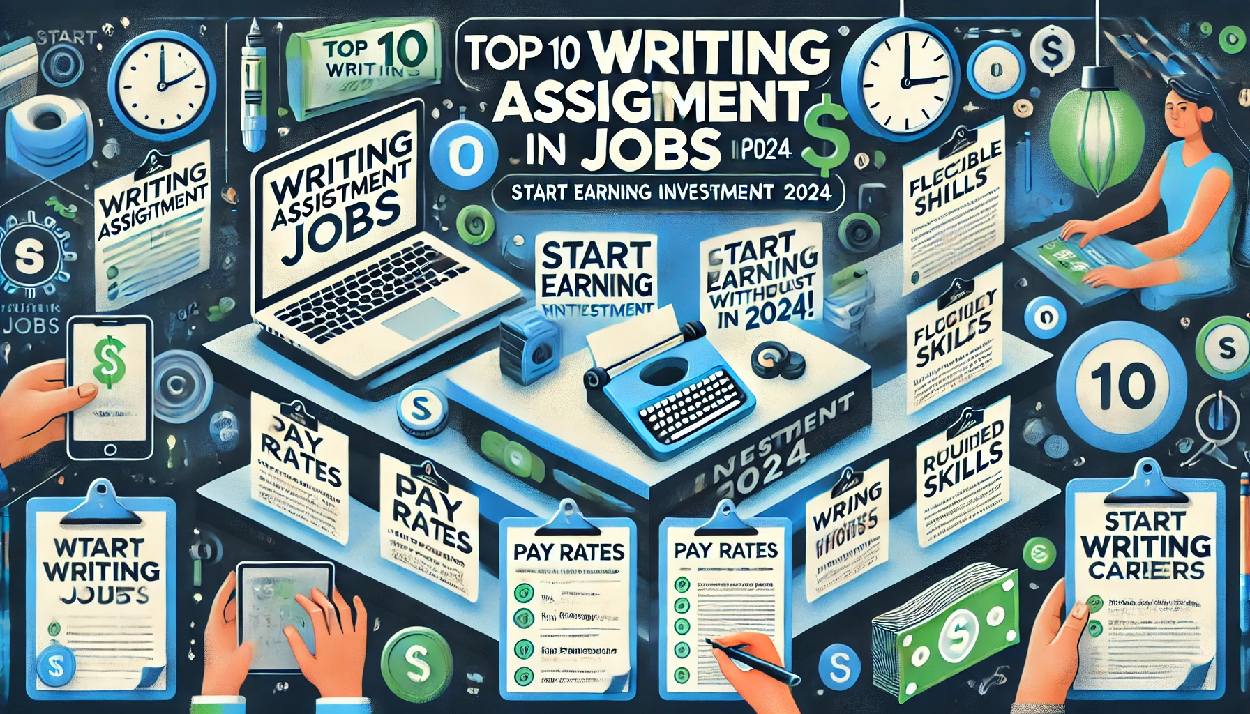 "Online teacher working on a laptop for a writing assignment job in a cozy home workspace