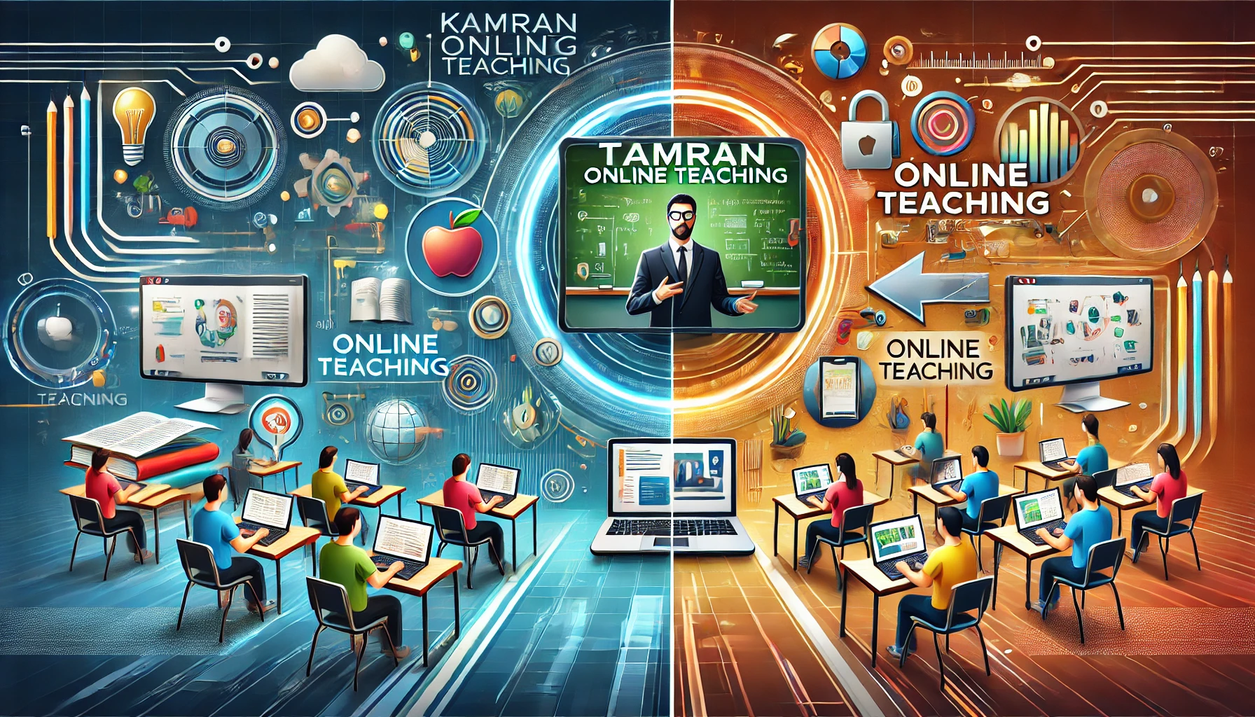 Logo of Kamran Online Teaching, a platform dedicated to transforming offline teachers into online educators and offering assignment assistance for international students