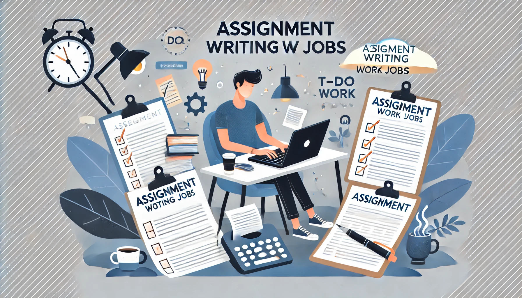 A modern desk setup with a laptop, books, and a notepad in a cozy home office, symbolizing assignment writing work jobs in Pakistan.
