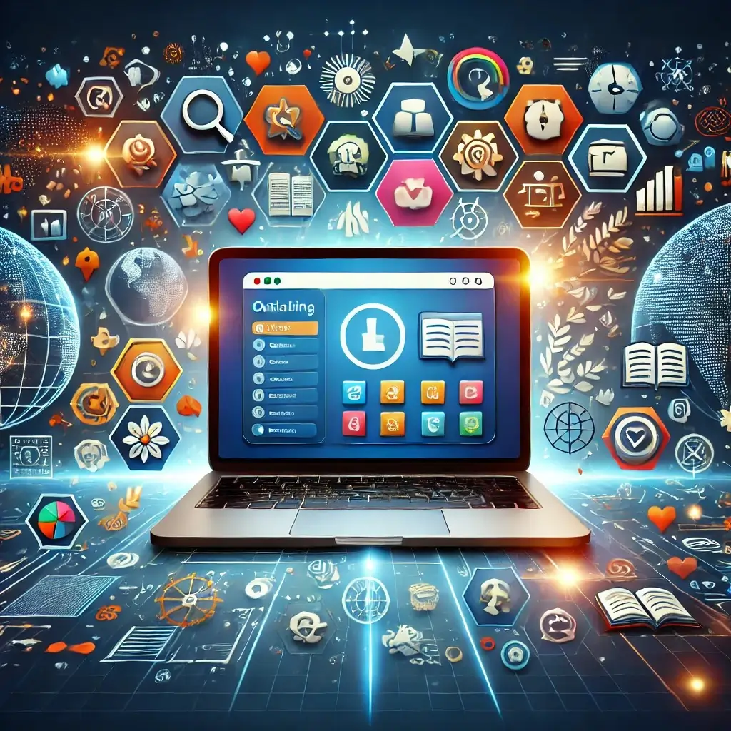 Discover the leading online tutoring websites through this engaging illustration, featuring global connectivity and subject-specific icons.