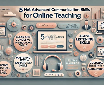 Diverse online educators demonstrating advanced communication skills in a virtual classroom setting.